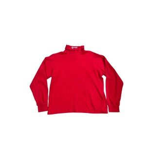 VTG Vail Colorado Long Sleeve Red Turtleneck Top Women's L Ski Snow Resort